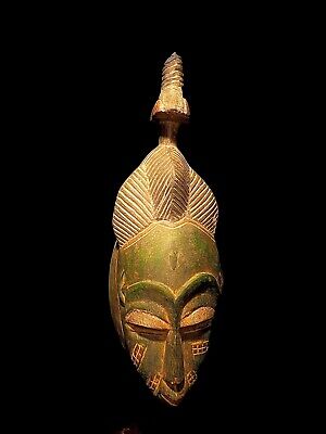 African Tribal Art Vintage Wooden Carved Guro Baule Mask West African Masks 1187