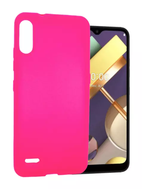 Funda LG K22 (4G) Carcasa Gel TPU Silicona PTG + Protector Pantalla Rosa