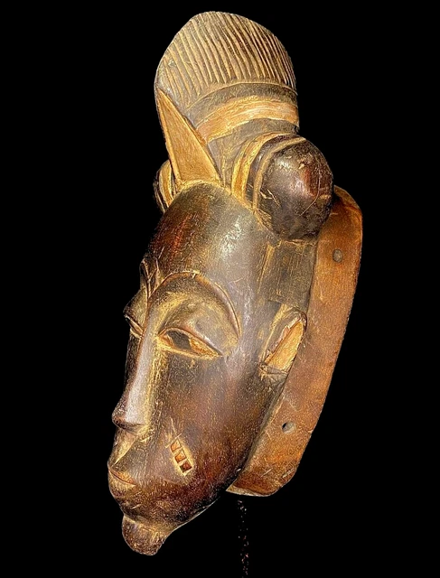 African Tribal Face Hand Face vintage Wood and Hand Carved Guro Mask-6415