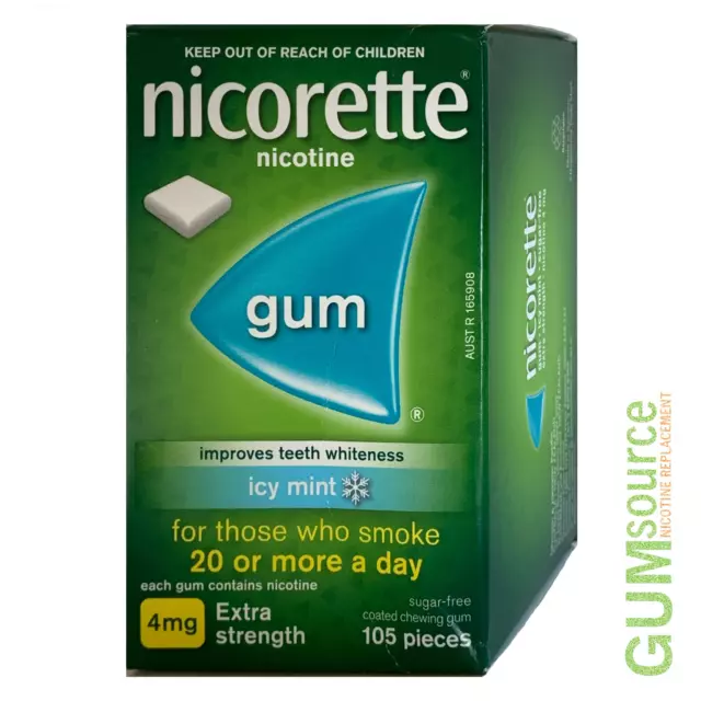 Nicorette 4mg COATED ICY MINT  2 boxes 210 pieces Nicotine Quit Smoking Gum