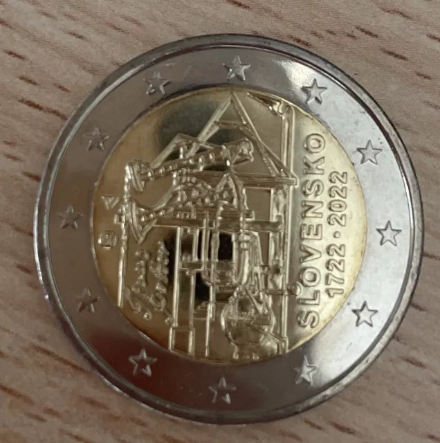 MONEDA DE 2 EUROS CONMEMORATIVA ESLOVAQUIA 2022. (300 Años de la Primera M). S/C