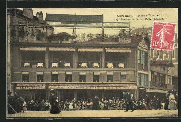 CPA Suresnes, Maison Thominet, Café-Restaurant de la Belle-Gabrielle