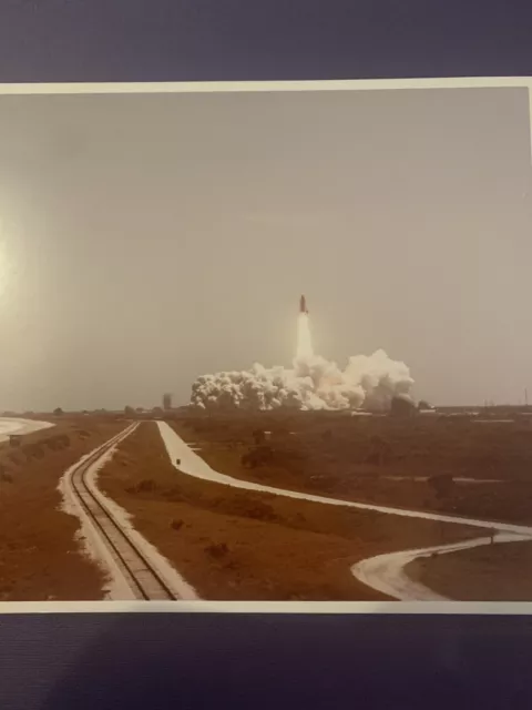 Vtg Official NASA Press Release  Photo - Kodak Paper - STS-6 Challenger Launch 2