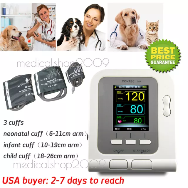 Veterinary/Animal use Automatic Blood Pressure Monitor for cat/Dog(3 Cuffs)