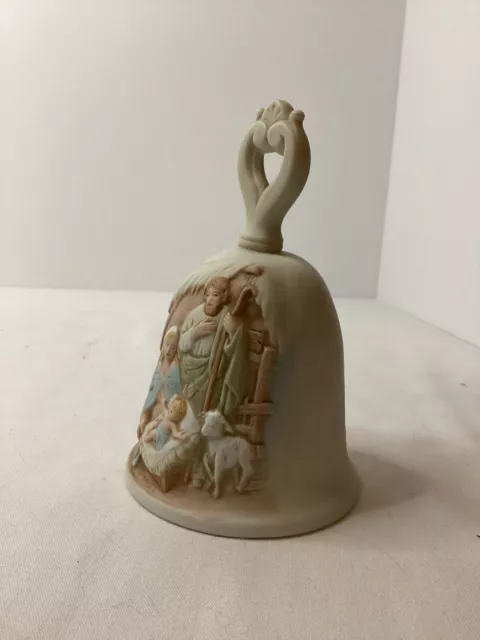 Homco Bell Nativity Sheep Mary Joseph Baby Jesus Porcelain HOME INTERIOR Decor