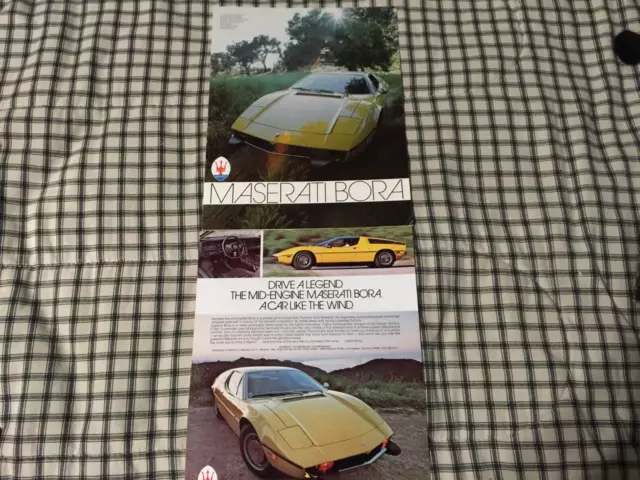 1973 maserati Bora brochure and cut sheet used excellent