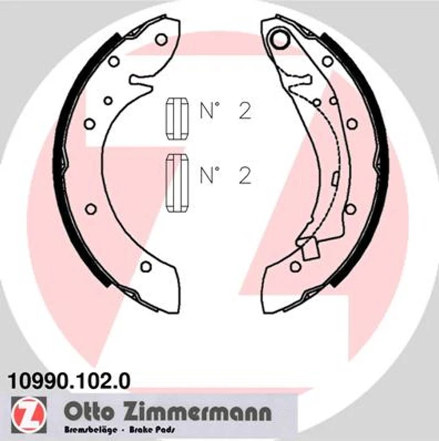 Kit ganasce freno ZIMMERMANN 10990.102.0 per FIRST PICASSO XSARA 405 PEUGEOT 3 16V