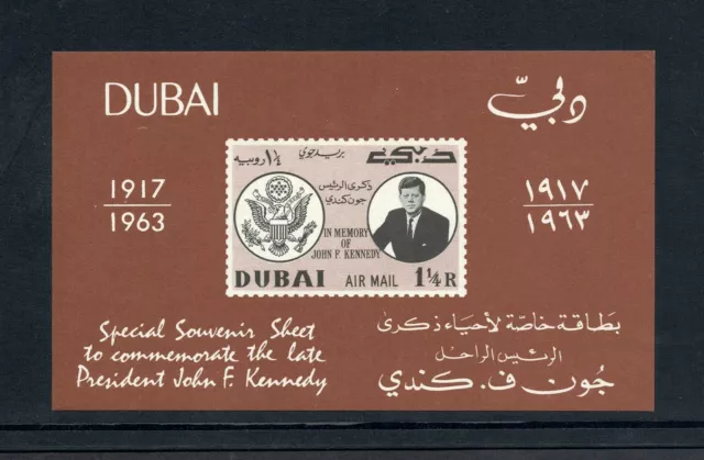 DUBAI Kennedy Imperf Souvenir sheet 1963 MNH