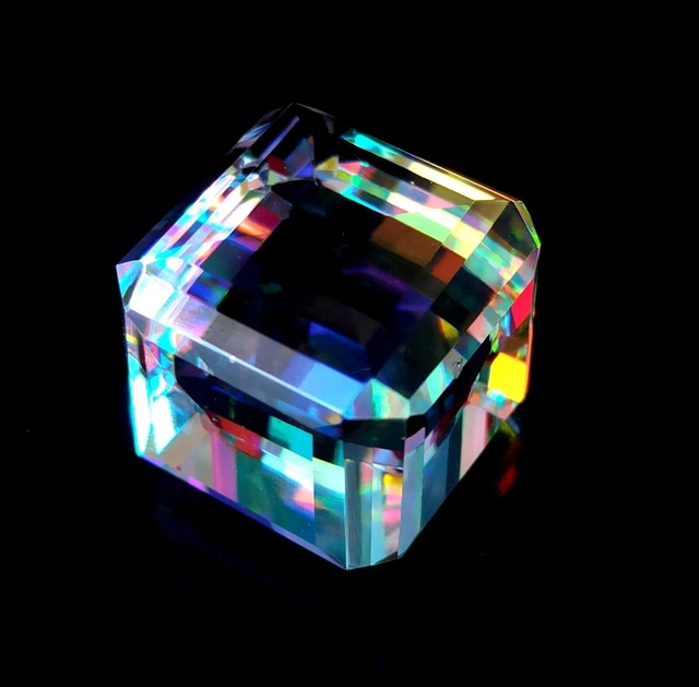 GRANDE scatola a forma di cubo di topazio mistico, bellissima pietra...