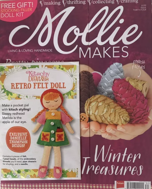 Mollie Makes Magazine Living & Loving Handmade *NEW* Back Issue No 34 with Gift