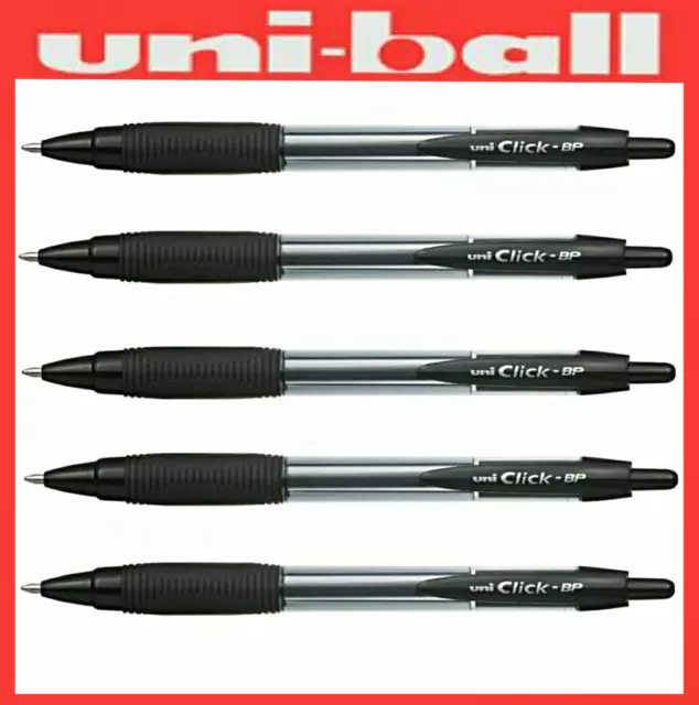 Penne a sfera retrattili Uni-ball Click BP x 5 inchiostro nero ACQUISTA 2 OTTIENI 1 LOTTO GRATIS 2