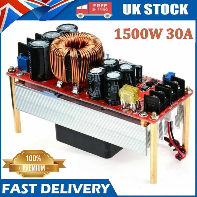 1500W 30A DC-DC Boost Converter 10-60V to 12-90V Step Up Power Supply Module