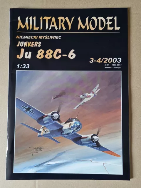 Kartonmodellbau Flugzeug Junkers Ju 88C-6 Halinski  Maßstab 1:33