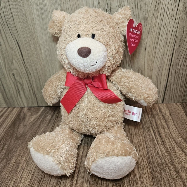 TESCO CUDDLE ME Friends Jack Plush Soft Toy Stuffed Animal Red Bow 11 ...
