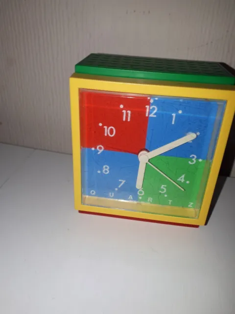Vintage post modern 1980s Multicoloured alarm clock Quartz made in Great Britain