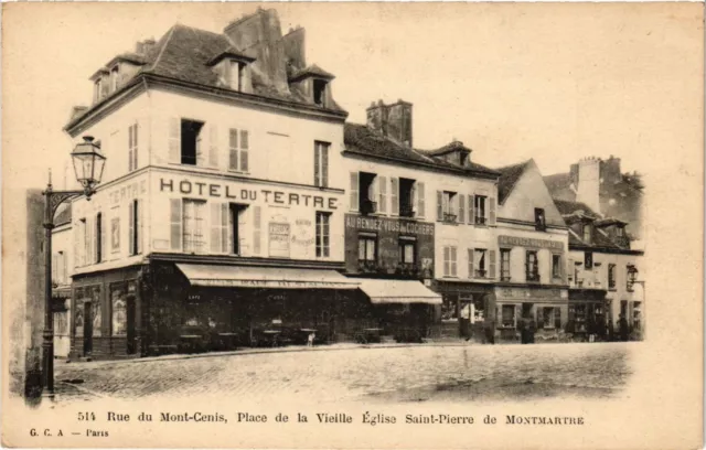CPA Paris 18e Rue du Mont Cenis Place de Vieille Église Saint Pierre (284541)