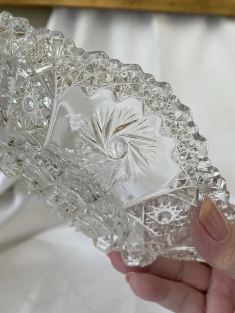 Vintage American Brilliant Depression Glass Diamond Shaped Candy Dish Small Bowl 5