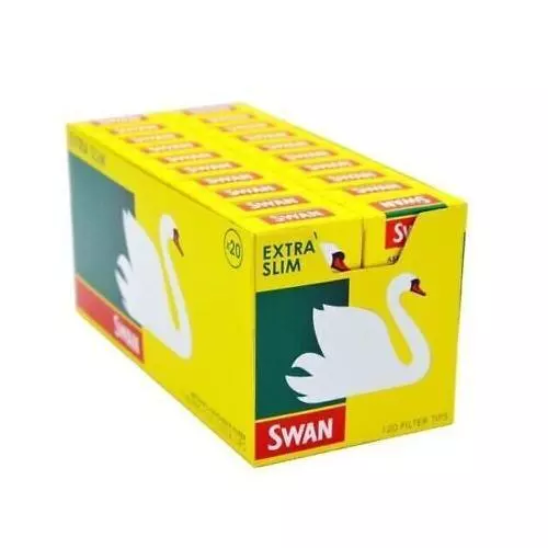 FULL BOX (20) x Swan Extra Slim Cigarette Smoking Filter Tips 120 tips per pack