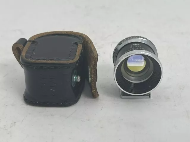 Visor brillante Telesar vintage 35/50 mm con estuche de cuero
