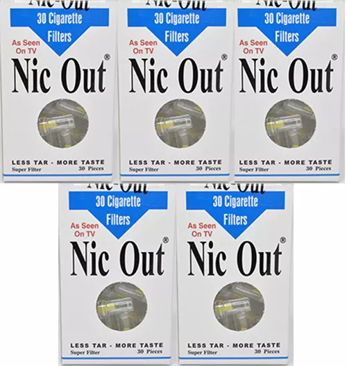 NIC-OUT Disposable Cigarette Filters, 5 Packs - SHIPS SAME DAY