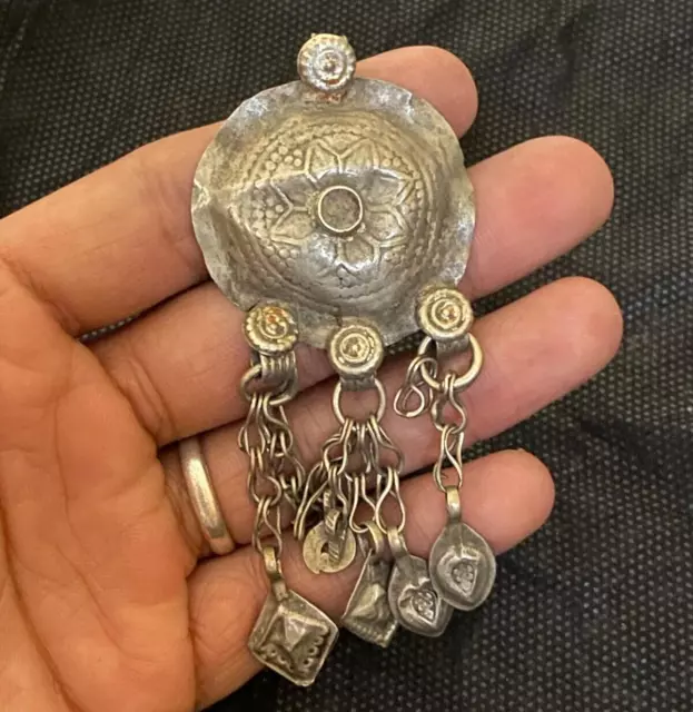 Viking Lunula Crescent Moon Pendant Nordic Talisman Spiritual Necklace Silver