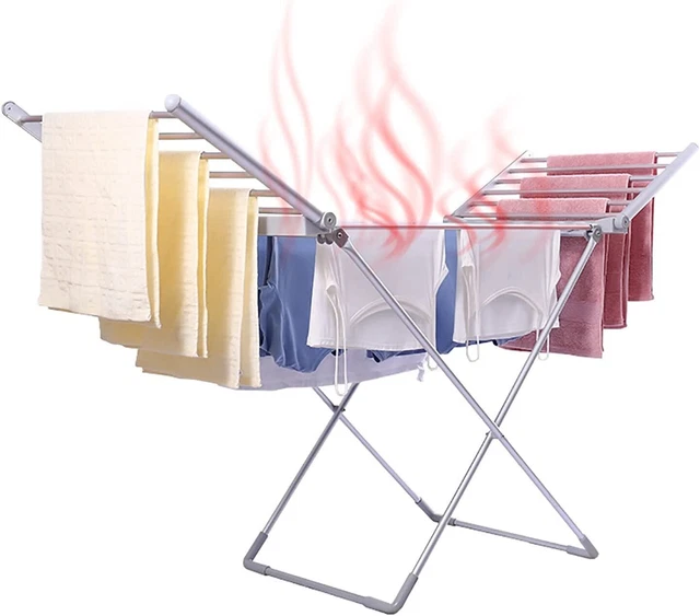 ELECTRIC HEATED CLOTHES Airer Dryer Horse Rack Laundry Folding Laundary