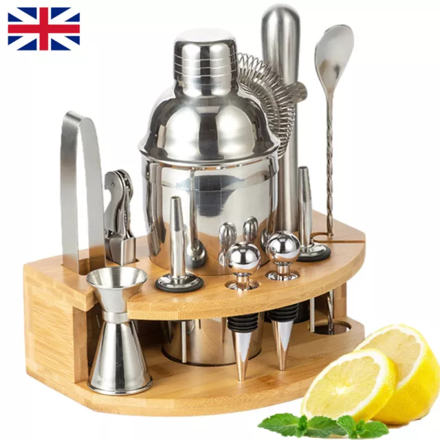 Stainless Steel Cocktail Shaker Mixer Bar Gift Set 12pcs Martini Maker Kit 750ml