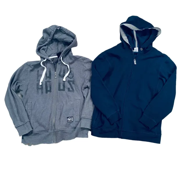 2 x Boys Clothes Hoodies Bundle Lot Size 10 Bauhaus Target Grey Navy Blue
