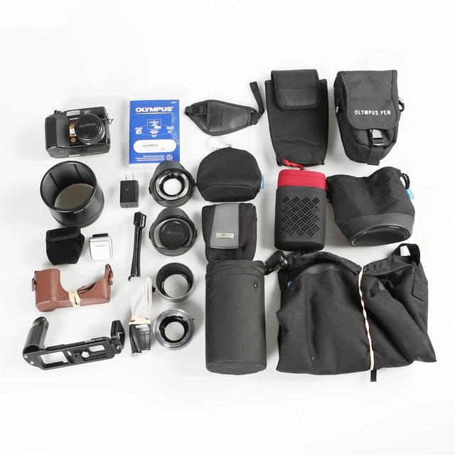 Lot of Olympus Digital / 35mm Film Camera Accessories (Untested)