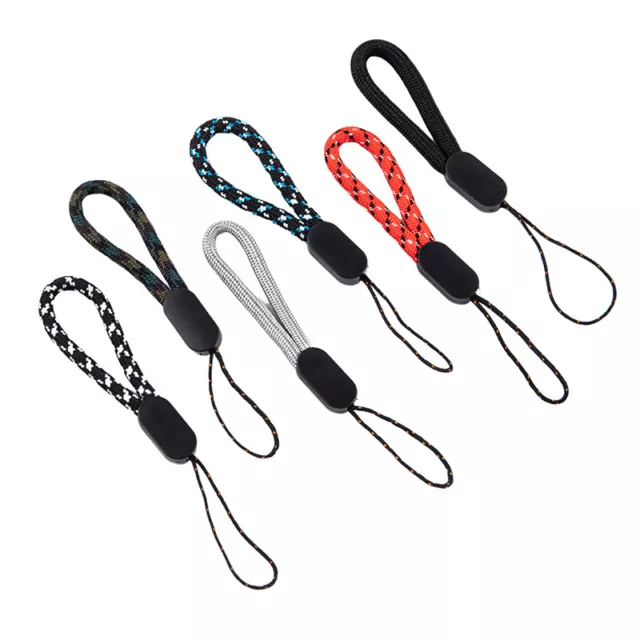 5Pcs Hand Wrist Lanyard String Short Grip Lanyard Mobile Phone Strap Keychai SN❤