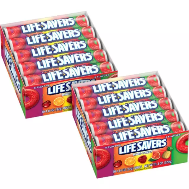 LIFE SAVERS 5 Flavors Hard Candy Rolls, 1.14 Ounce Pack of 20