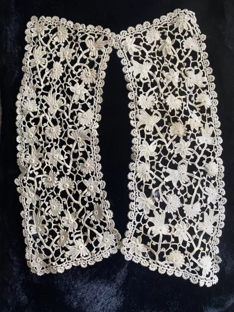 Antique Edwardian Ladies Lace Collar Set Excellent Condition  Longest Edge  32cm