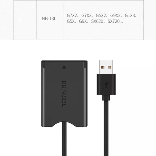 Cable USB 4,2 V Cargador Nb13l para acoplador para falsificaciones