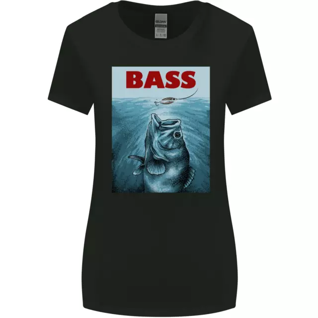 Bass Fishing Parody Funny Fisherman Womens Wider Cut T-Shirt