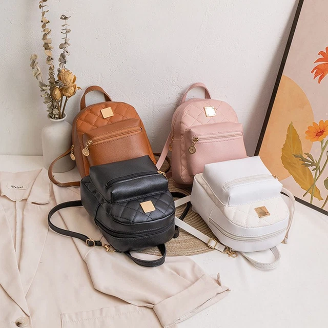 Mochila impermeable portátil mini mochila cuero PU