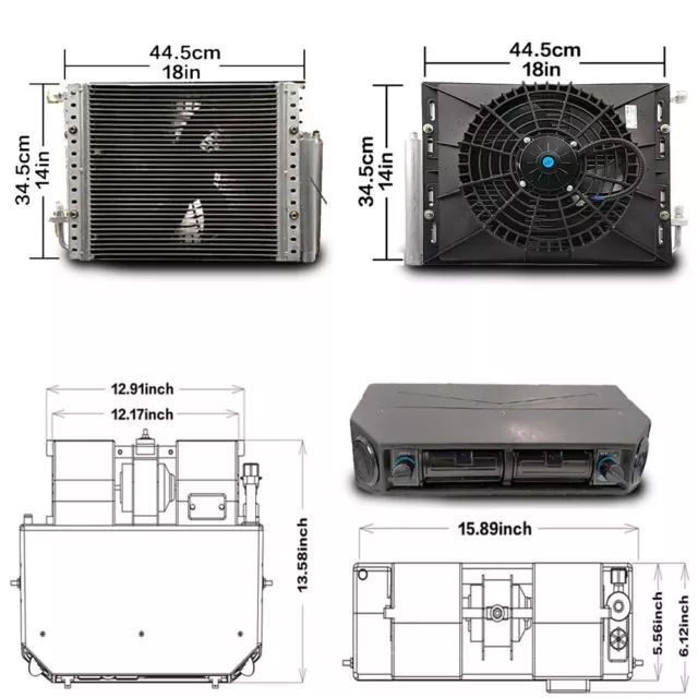 12V Under Dash AC Air Conditioning Only Cooling Evaporator Kit A/C Compressor 2