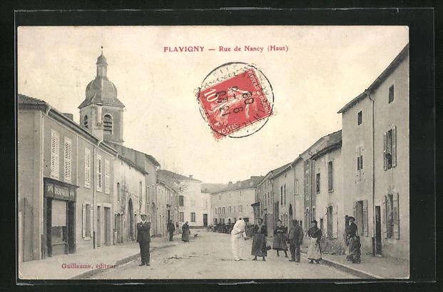 CPA Flavigny, Rue de Nancy, 1908 Street View