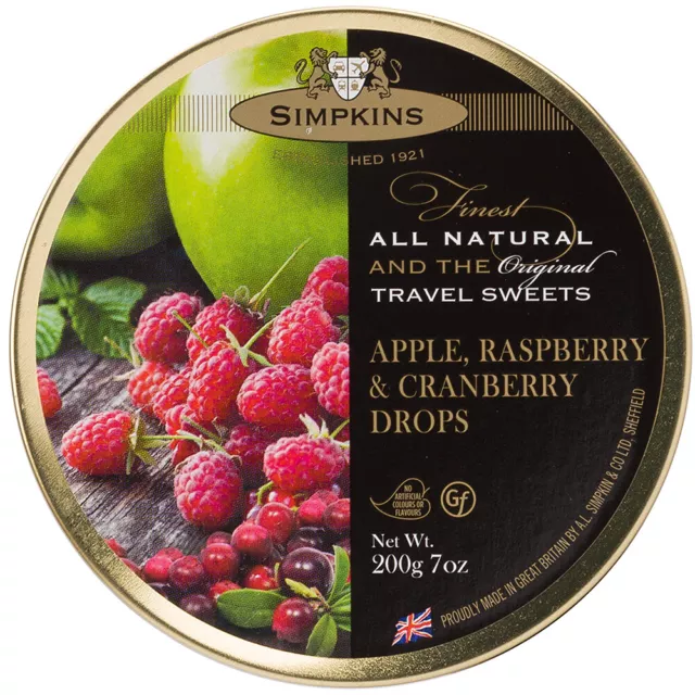 NEW Simpkins Apple, Raspberry & Cranberry Travel Sweets 200g