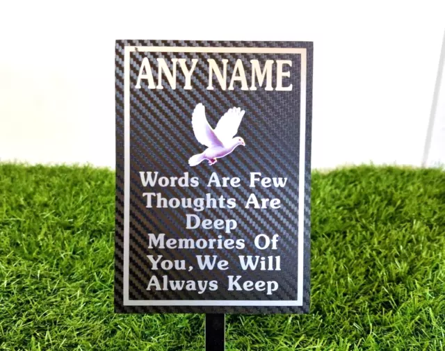 Graveside Decoration Memorial gift, Personalised Memorial Plaque - Silver