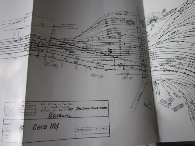 Bahnhof  Gleisplan im Großformat Gera 1951