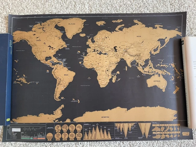 Travel Scratch Map - Scratch Off Poster  Personalized Travel Vacation Atlas