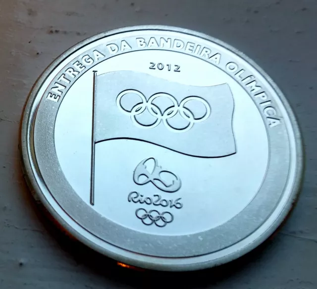 Rio nach London alte Silbermünze Olympische Spiele Flagge 2012 Brasilien Logo 2024 Paris USA