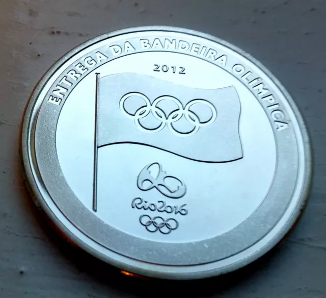 Rio to London Old Silver Coin Olympic Games Flag 2012 Brazil Logo 2024 Paris USA