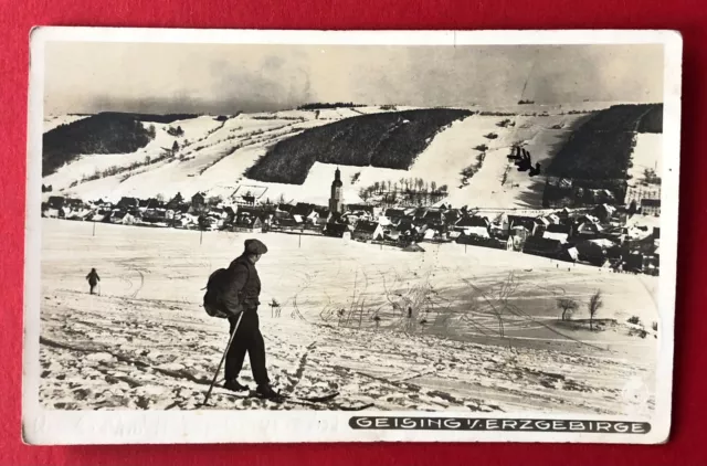 Walter Hahn Foto AK Erzgebirge Nr. 31? um 1930 Geising Winteransicht   ( 108687