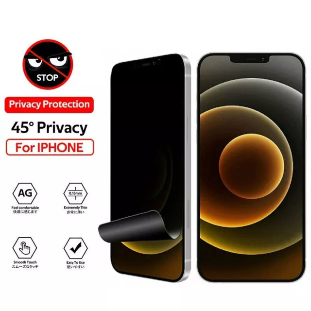 Anti-Spy Hydrogel Film for IPhone 15 14 Pro Max 13 Soft Privacy Screen Protector