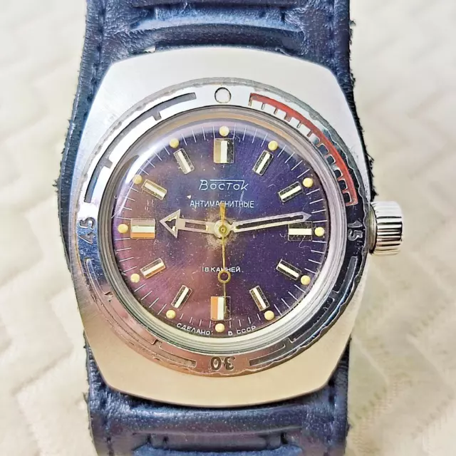 ⭐ Vintage Soviet watch VOSTOK AMPHIBIA barrel 2209 military style made in USSR