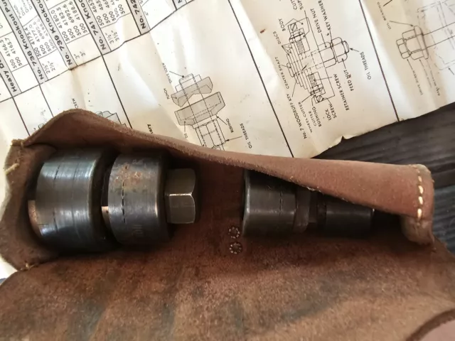 Vintage Greenlee No. 735 Conduit Knockout Punch, Rockfort, IL, in leather case.