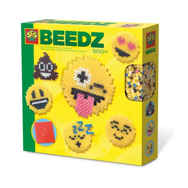 SES CREATIVE Children's Beedz Emoticons Iron-on Beads Mosaic Set