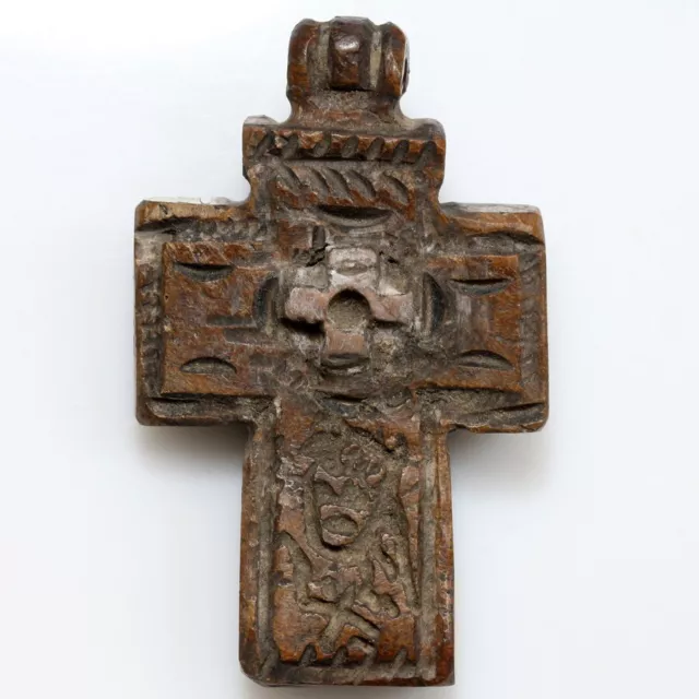 Ancient Byzantine -Mammoth b0ne Christian cross pendant circa 700-1200 A.D