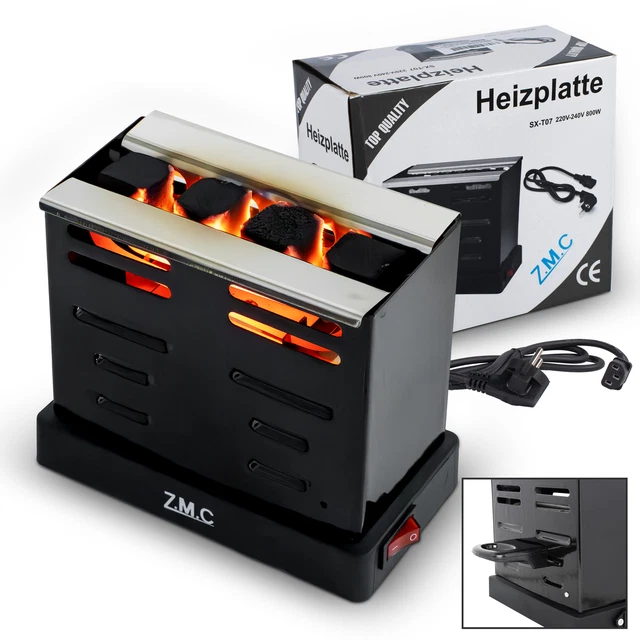 Allume-charbon électrique 1000W - 5 Niveaux De Chaleur, Plaque Chauffante Pour Chicha, Barbecue, Cuisine